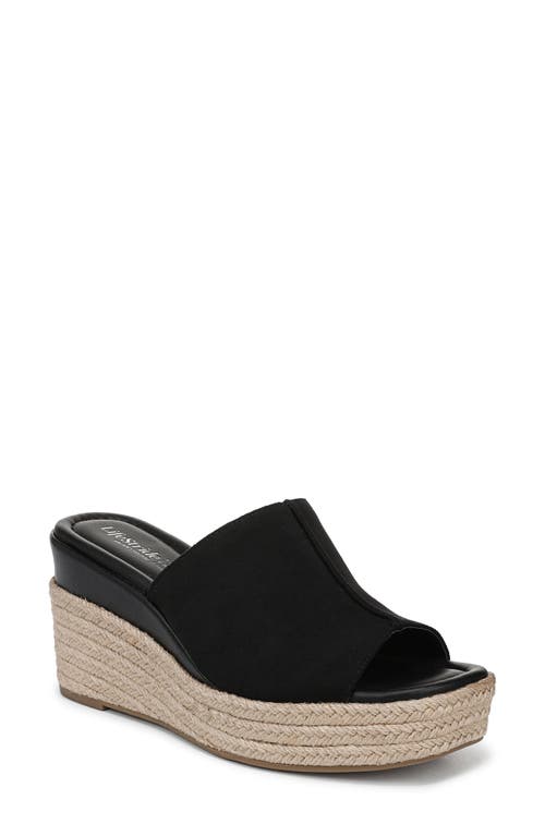 Lifestride Haute Espadrille Platform Wedge Slide Sandal In Black