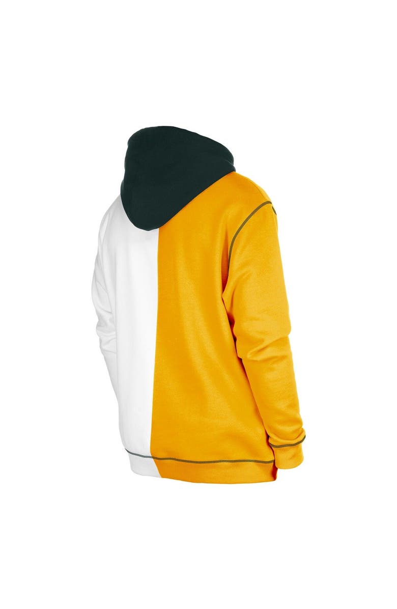 New Era Men's New Era Gold/White Green Bay Packers Third Down Split Raglan Pullover Hoodie, Alternate, color, Gold
