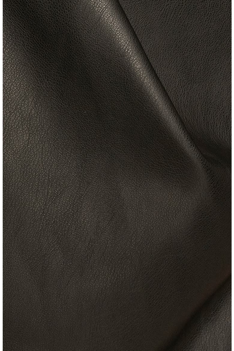 Drape Detail Faux Leather Pencil Skirt, Alternate, color, BLACK