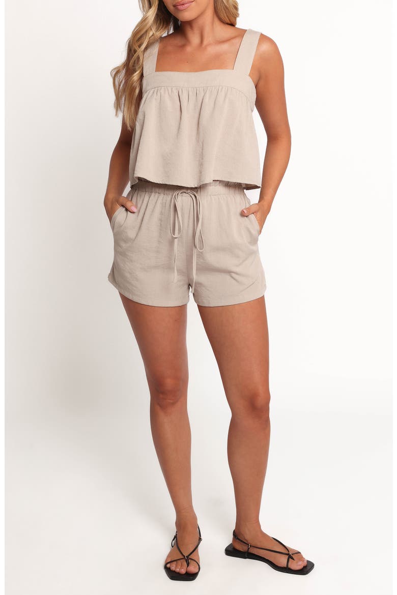 Alandra Crop Tank & Shorts Set, Main, color, OATMEAL
