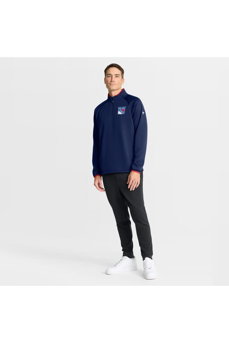 Men's Fanatics Navy New York Rangers Authentic Pro Rink Raglan Quarter-Zip Pullover, Alternate, color, Navy