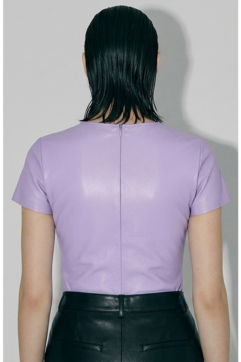 Brando Stretch Leather Tee, Alternate, color, Pastel Lilac