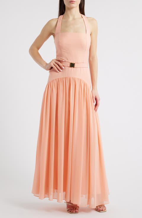 Aza A-Line Halter Dress (Regular & Plus)