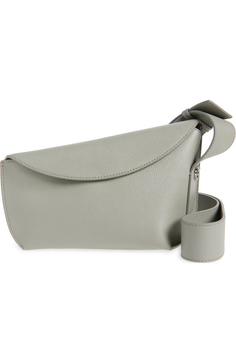 McQueen T-Bar Sling Leather Crossbody Bag, Main, color, Cool Grey/ Silver