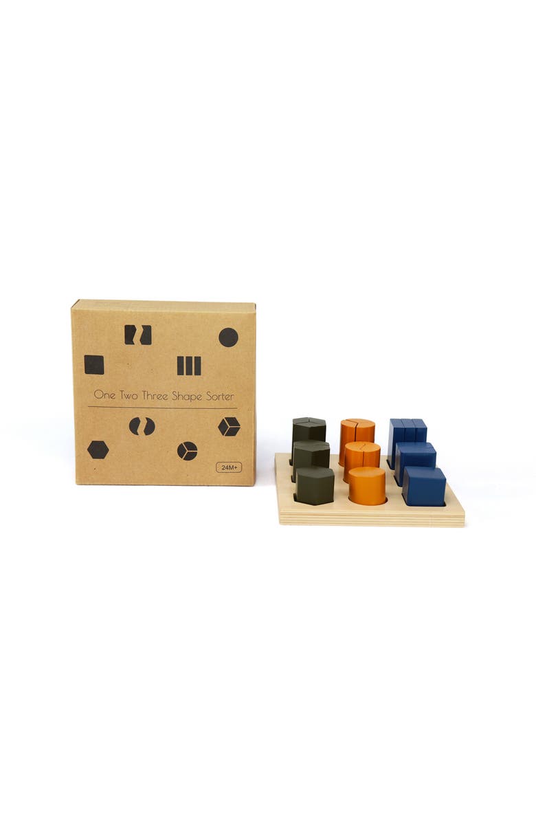 Leo & Friends One Two Three Shape Sorter, 3 Sets of 3-Shapes for Sorting, Alternate, color, Blue