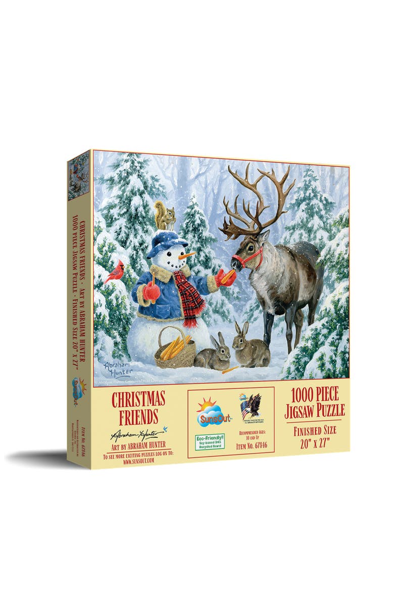 Sunsout Christmas Friends 1000 piece Jigsaw Puzzle for Adults, Main, color,