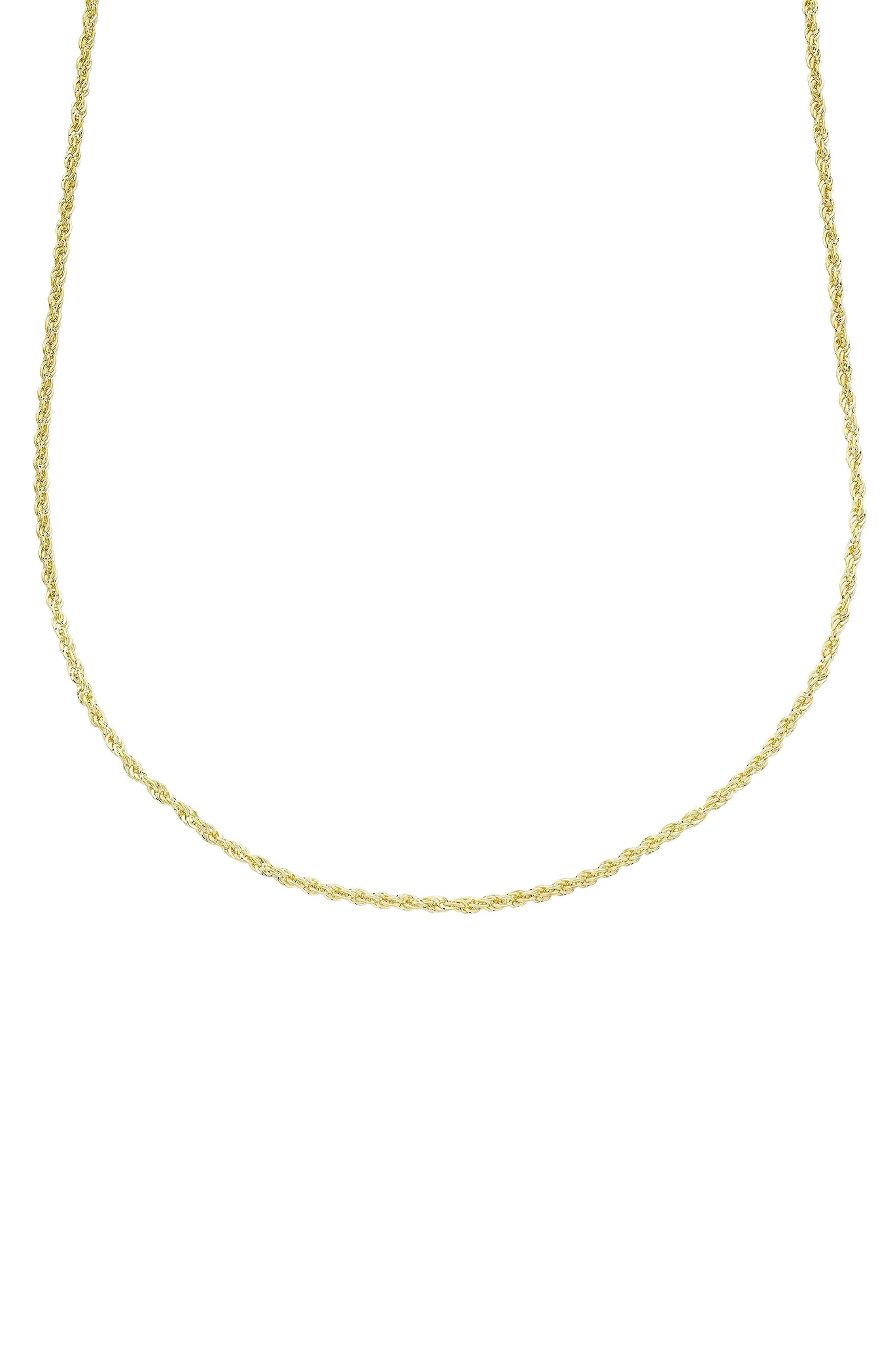 A&amp;M 14K Gold Thin Rope Chain