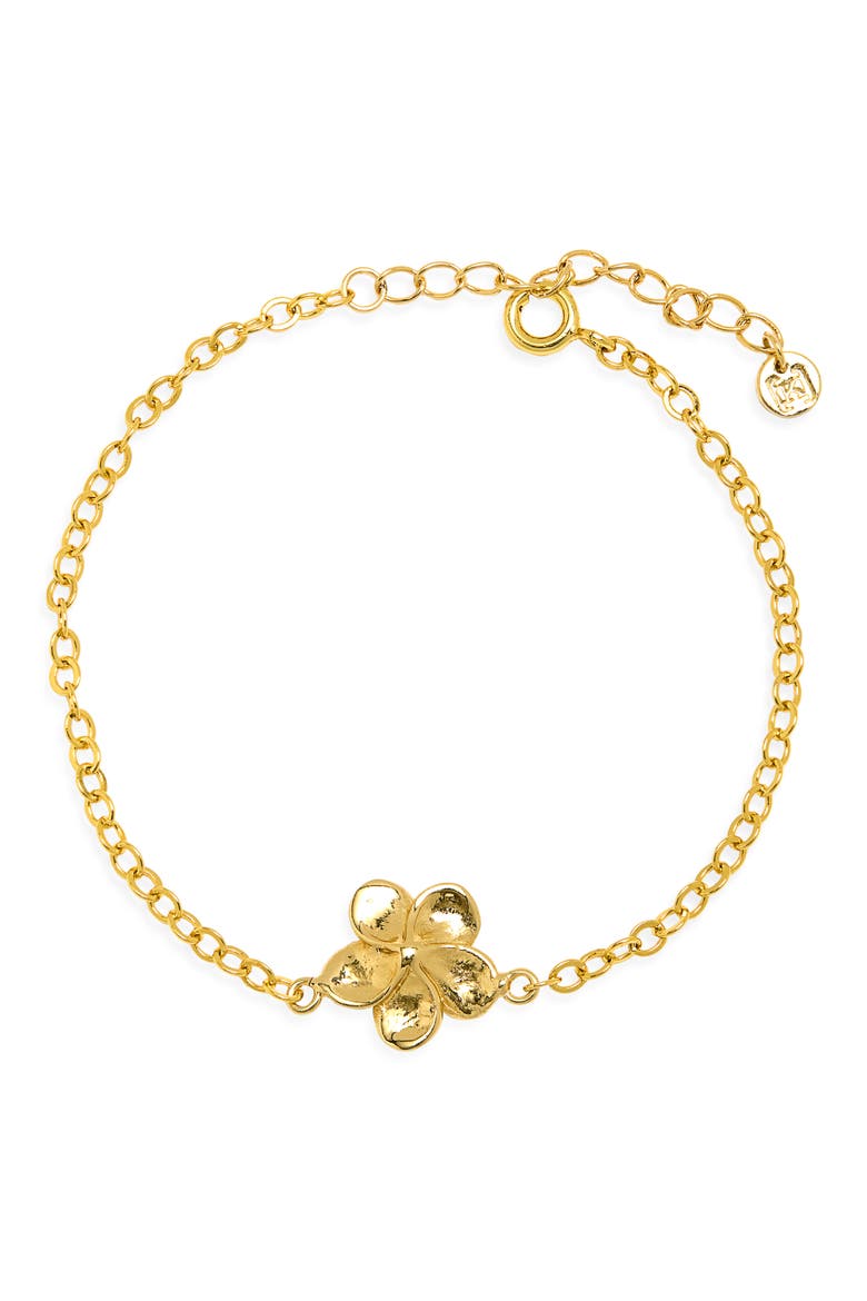 Melia Plumeria Pendant Bracelet, Main, color, GOLD