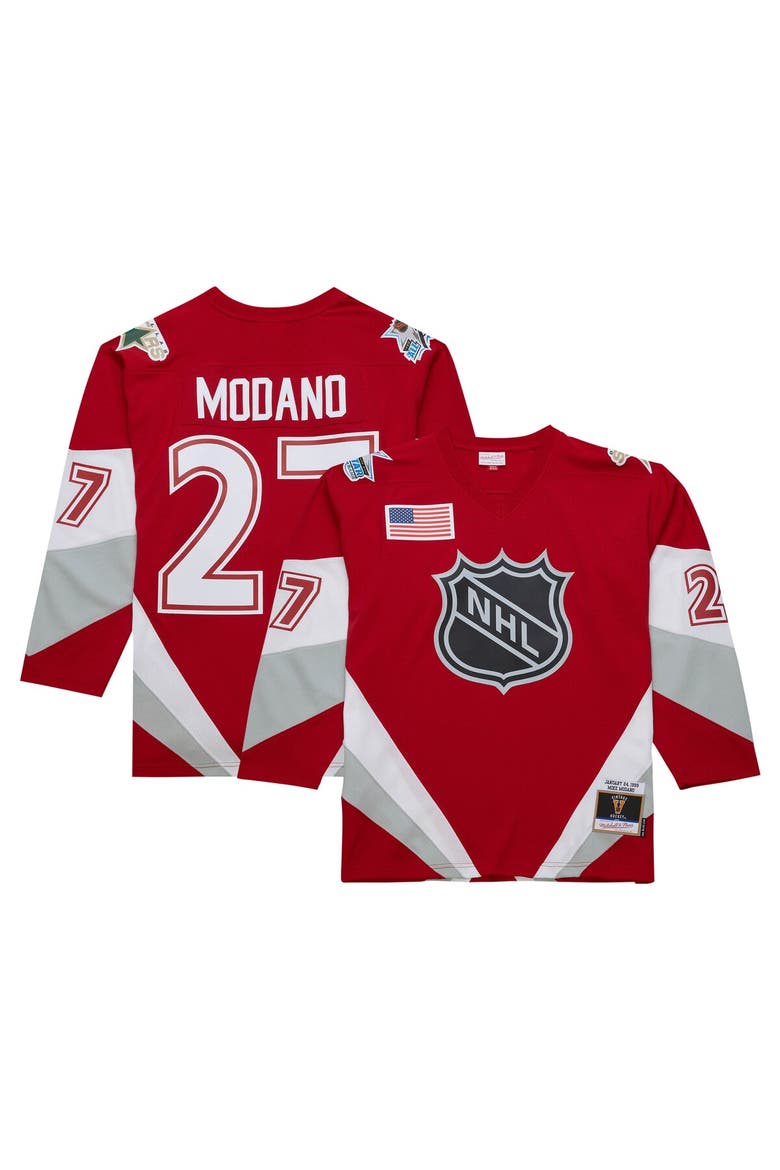 Men's Mitchell & Ness Mike Modano Scarlet  1999 NHL All-Star Game Blue Line Player Jersey, Alternate, color, Scarlet