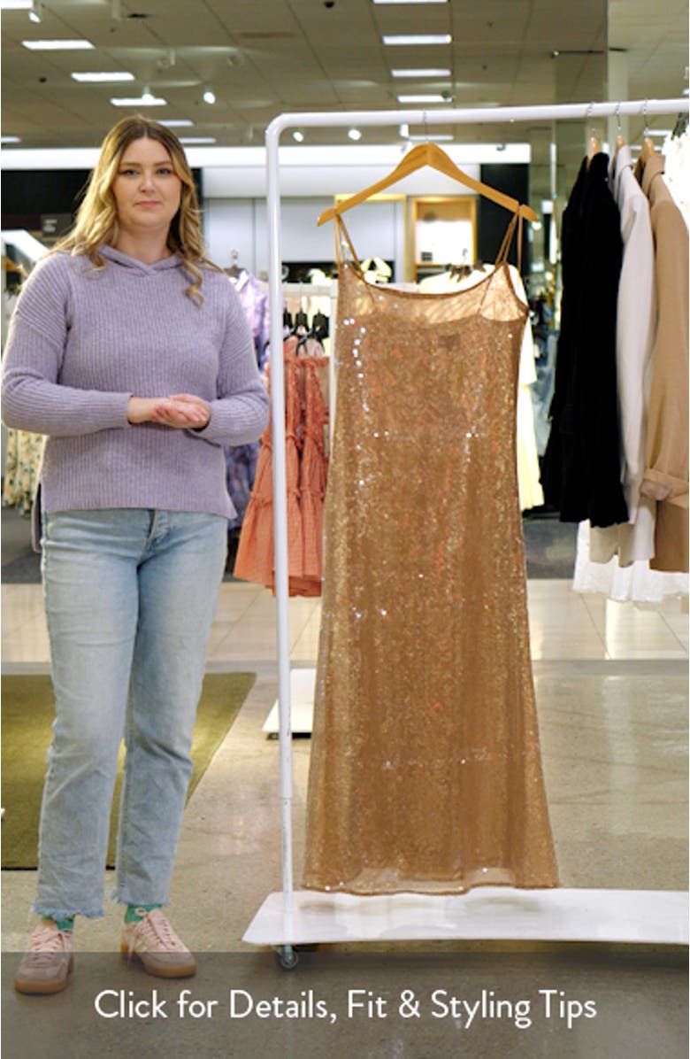 Ramira Sequin Cocktail Midi Dress, sales video thumbnail