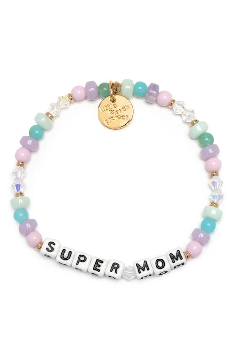 Super Mom Beaded Stretch Bracelet