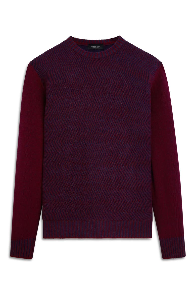 Bugatchi Crewneck Sweater, Alternate, color, Cabernet