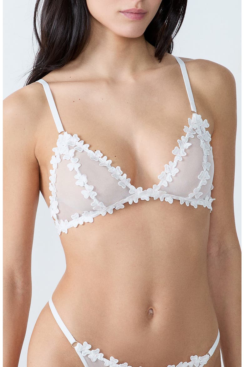 PS I Love You Triangle Bralette, Main, color, ECRU