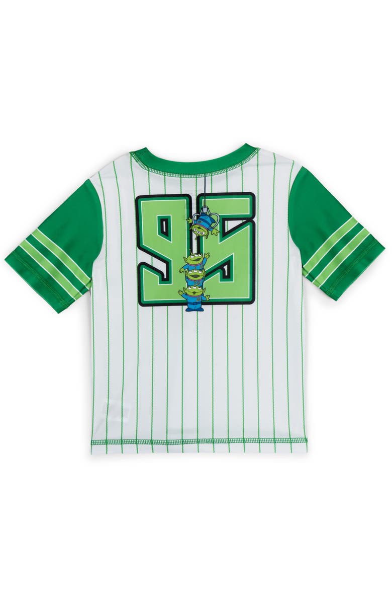 Disney Toy Story Swimwear 2-Piece Rash Guard and Swim Trunks Set, Alternate, color, Toy Story Grey Green
