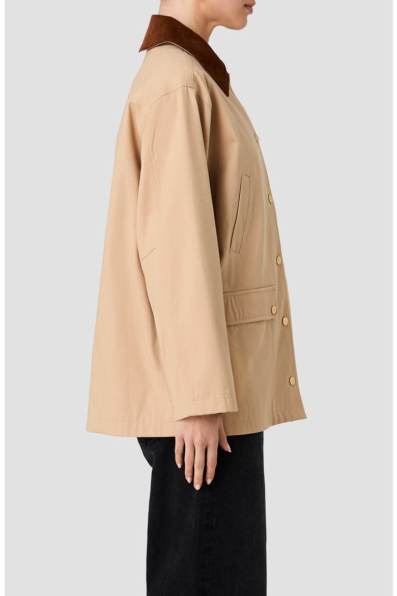 Barn Jacket with Corduroy Collar, Alternate, color, COCOA BROWN
