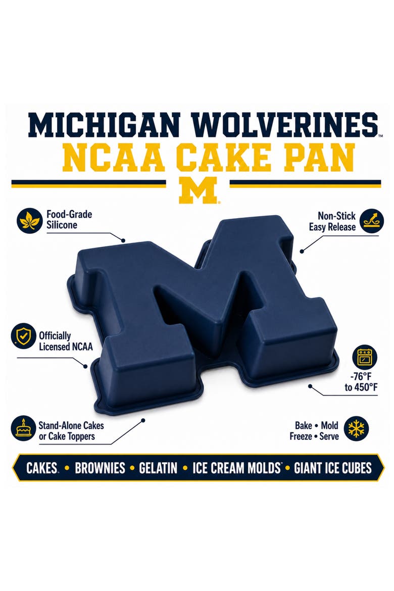Michigan Wolverines Cake Pan, Alternate, color, Blue