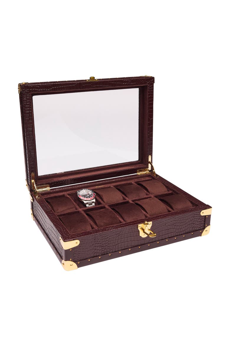 Brompton Optic Ten Watch Box, Alternate, color, Brown