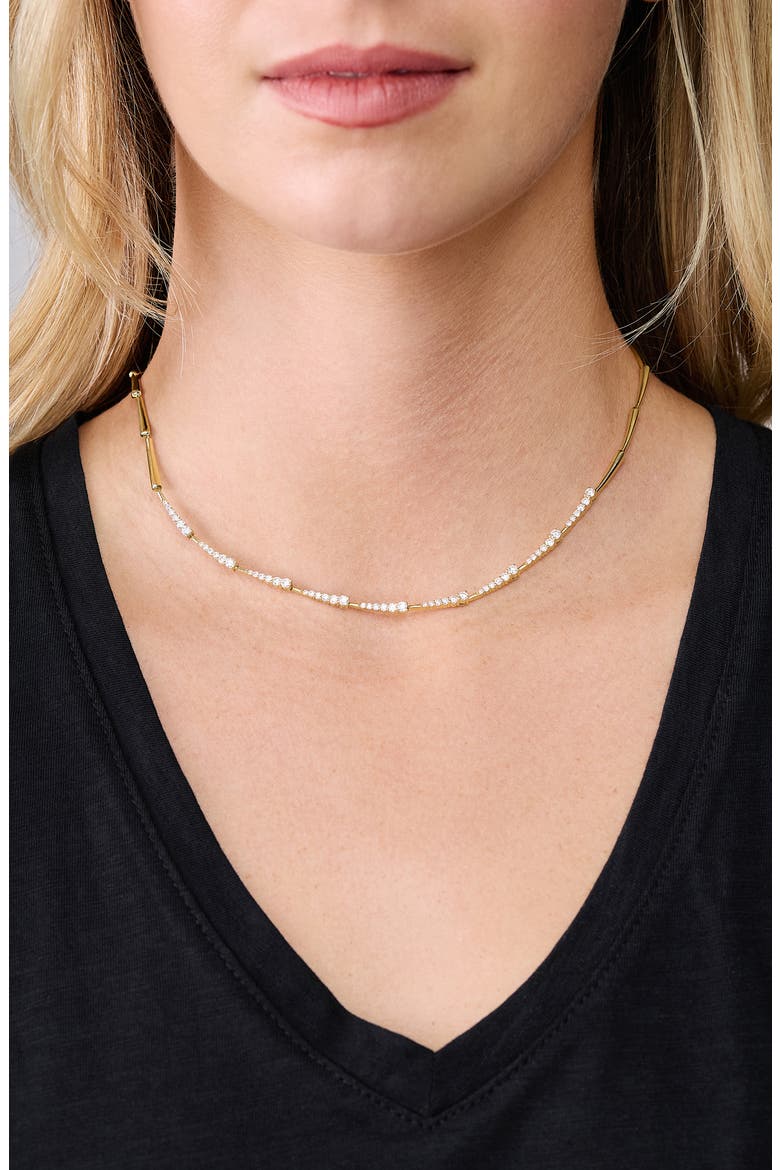 18K Gold Audrey Diamond Tennis Necklace, Alternate, color, 18K YELLOW GOLD
