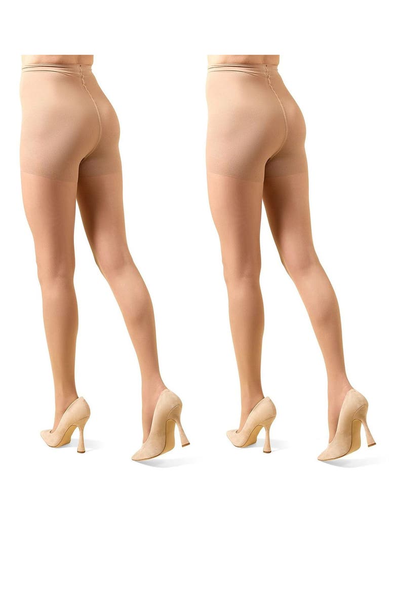 2-Pack Control Top Tights, Alternate, color, NUDE BEIGE