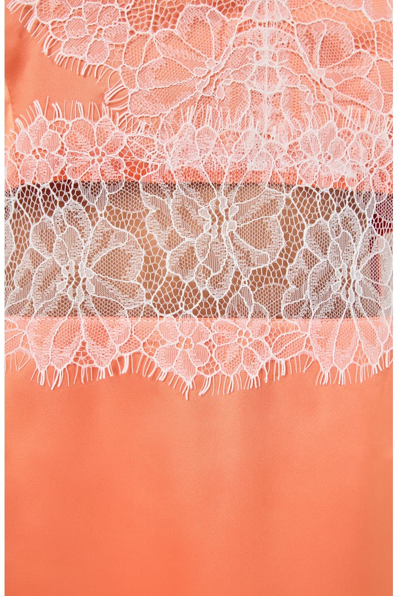 Lace Trimmed Maxi Gown, Alternate, color, ORANGE