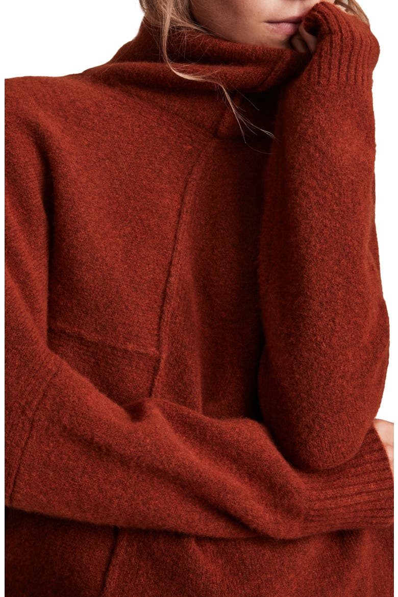 Lock Roll Neck Wool Blend Sweater, Alternate, color, COPPER