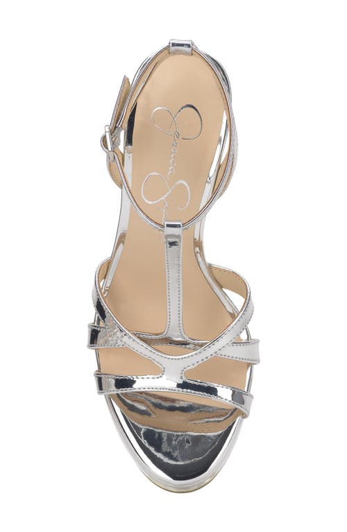 Jessica Simpson Sippete T-strap Platform Sandal In Silver