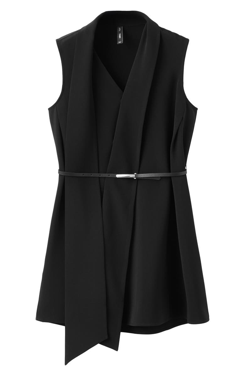 MANGO Scarf Neck Belted Minidress, Alternate, color, Black