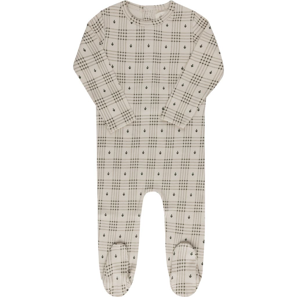 Ely's & Co. Cotton Floral Plaid Collection In Gray