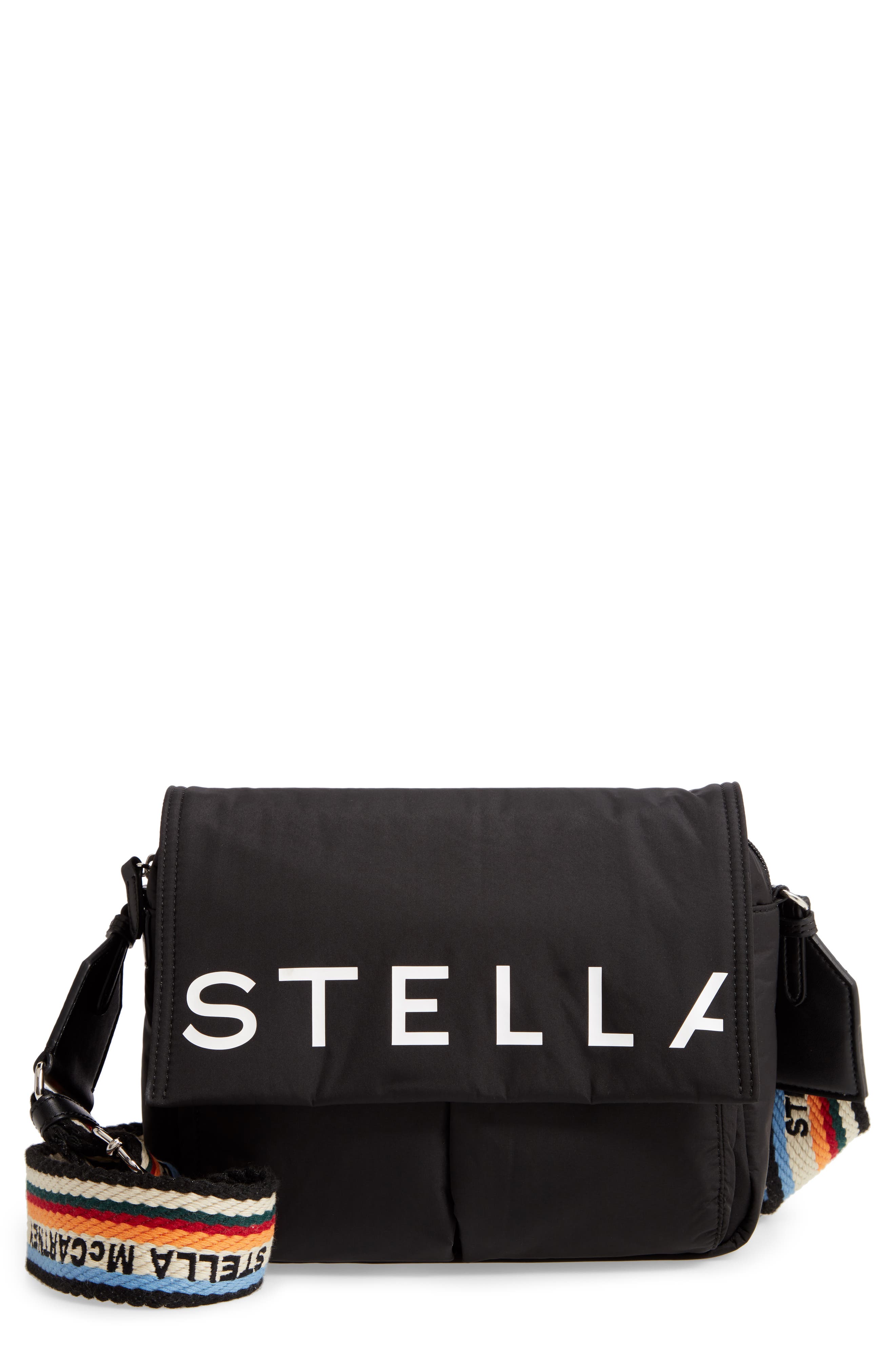 Stella McCartney Medium Padded Eco Nylon Shoulder Bag, Main, color, 