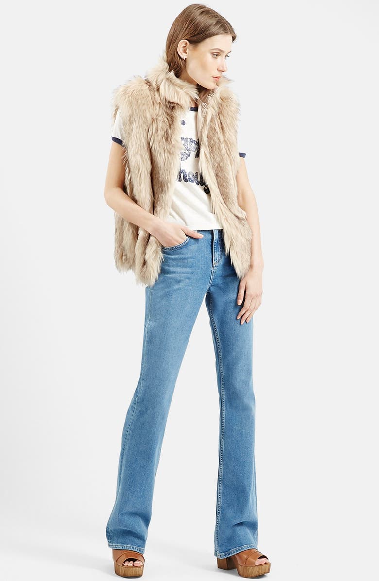 Topshop 'Polo Leah' Faux Fur Vest, Alternate, color,