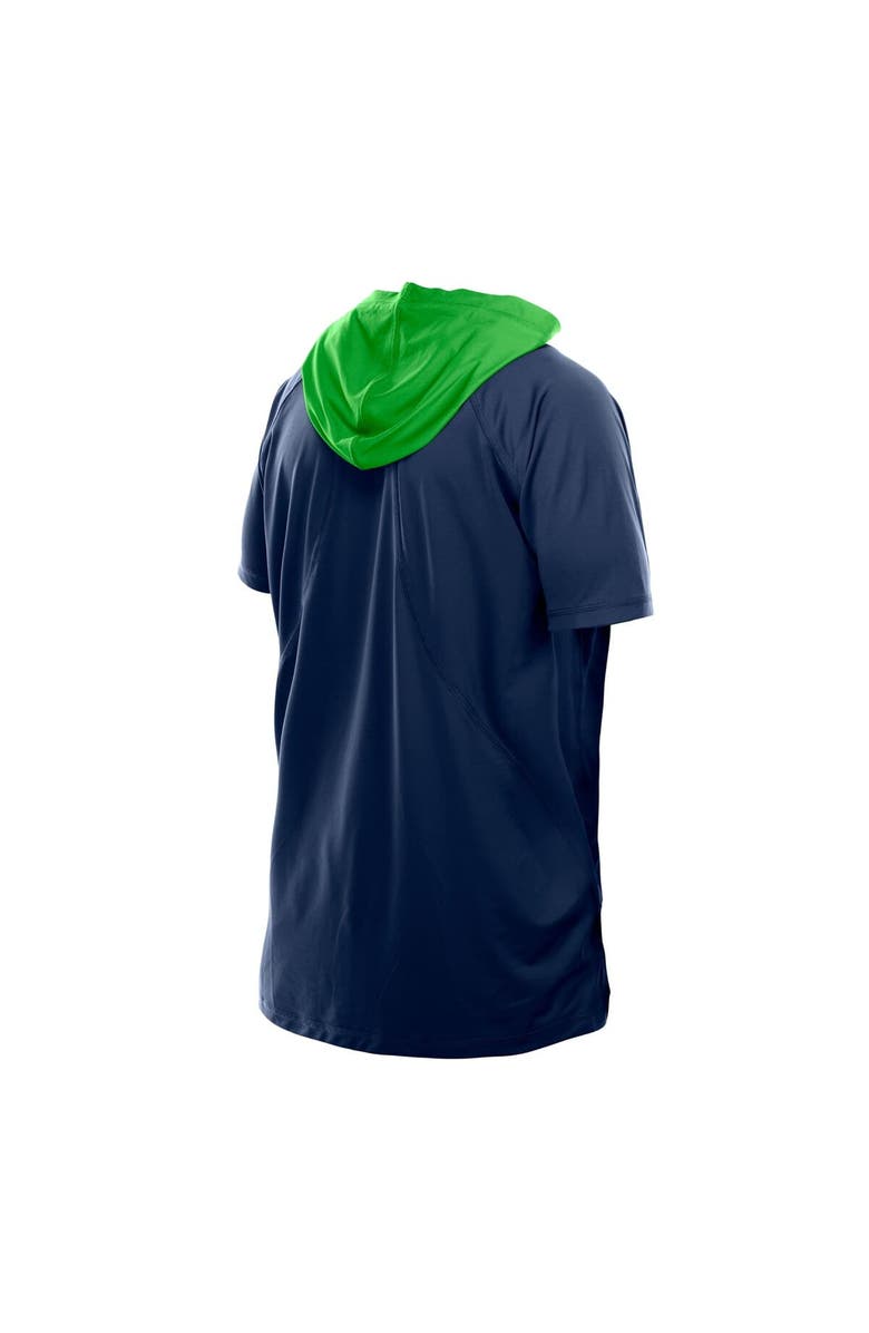 New Era Men's New Era  College Navy Seattle Seahawks Combine Authentic Hooded Raglan Short-Sleeve T-Shirt, Alternate, color, College Navy