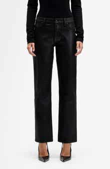 Calie Coated Mid Rise Straight Leg Jeans