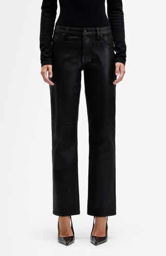 Calie Coated Mid Rise Straight Leg Jeans