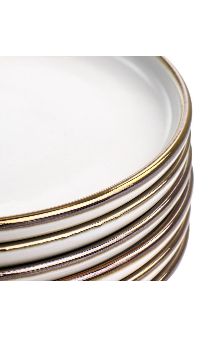 Arthur 6 Piece Stoneware Salad Plate Set, Alternate, color, White
