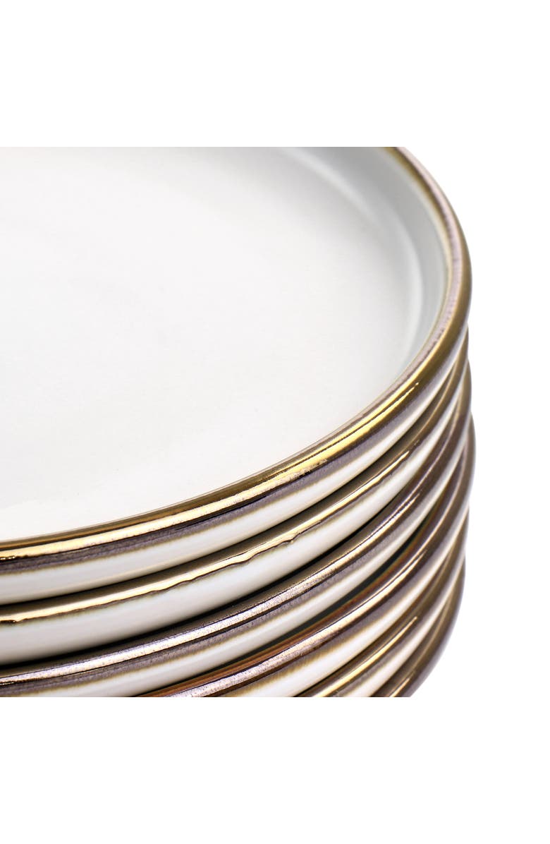 Elama Arthur 6 Piece Stoneware Salad Plate Set, Alternate, color, White