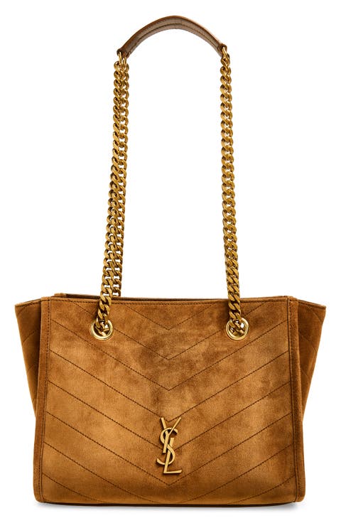 Small Niki Matelassé Suede Shopping Tote