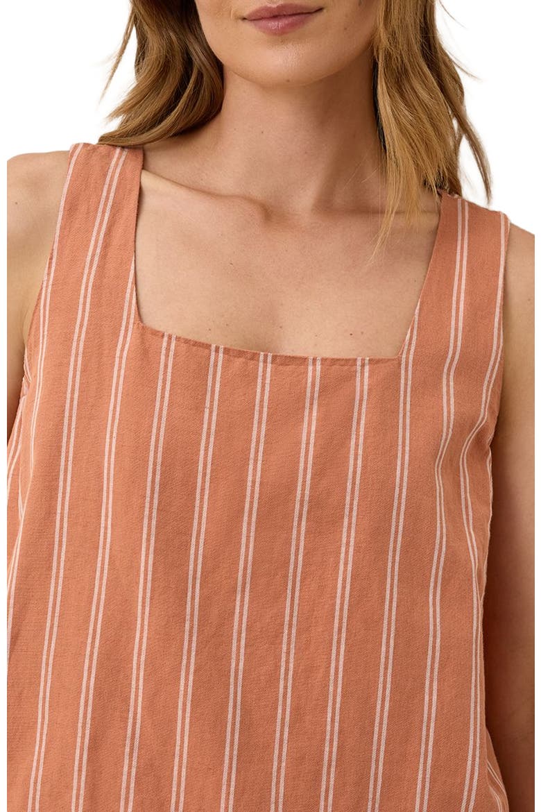 Canopy Linen Square Neck Tank Made with Organic Cotton, Alternate, color, Hermosa Stripe