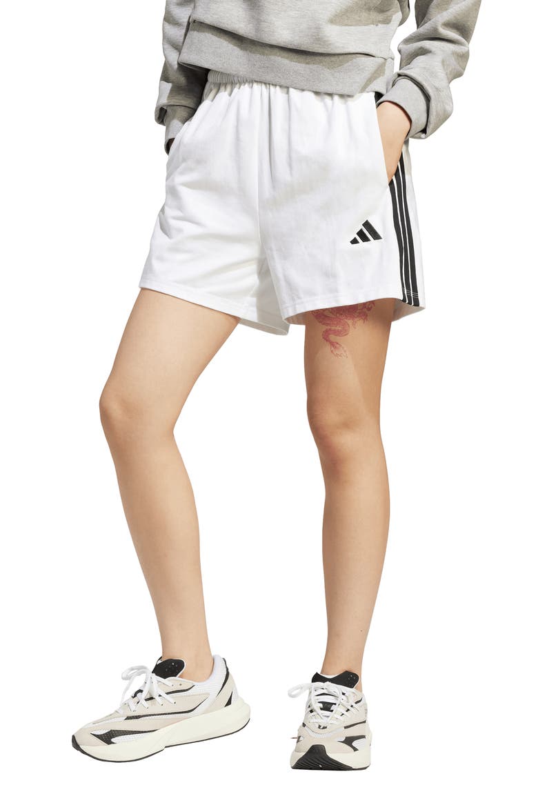3-Stripes Shorts, Main, color, WHITE/ BLACK