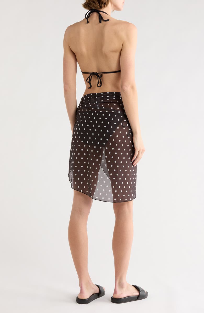 Abound Printed Mesh Sarong, Alternate, color, Black White Polka Dot