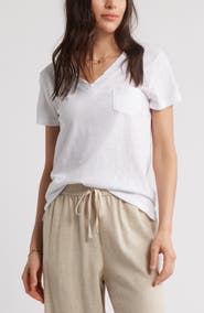 Caslon® Cotton & Modal V-Neck T-Shirt