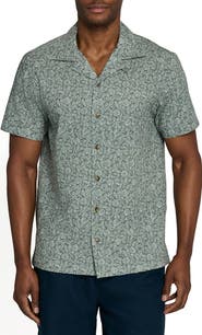 Brooklyn Brigade Floral Vine Short Sleeve Seersucker Camp Shirt