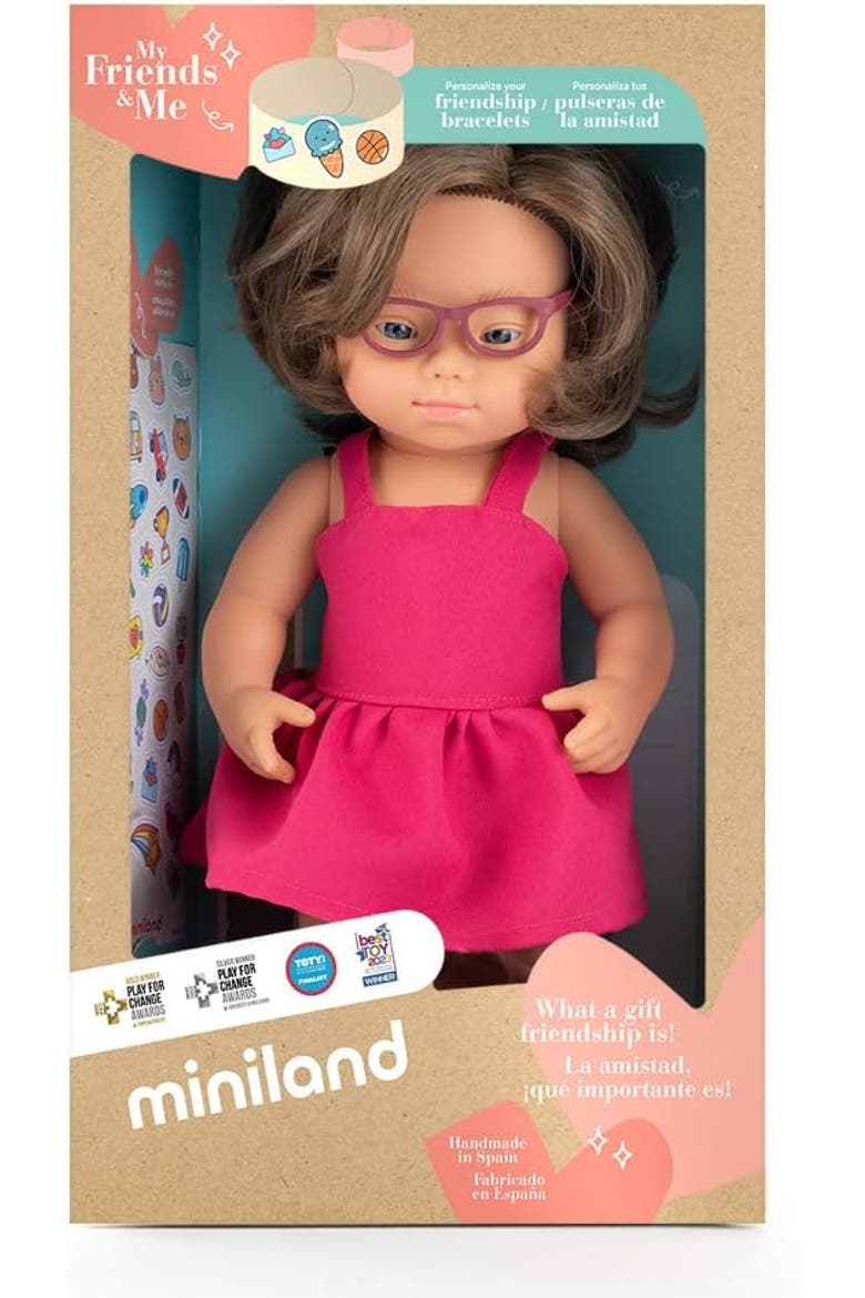 Baby Doll Caucasian Girl With Down Syndrome And Glasses 15'' (Box) - My Friends & Me, Alternate, color, Light Skin
