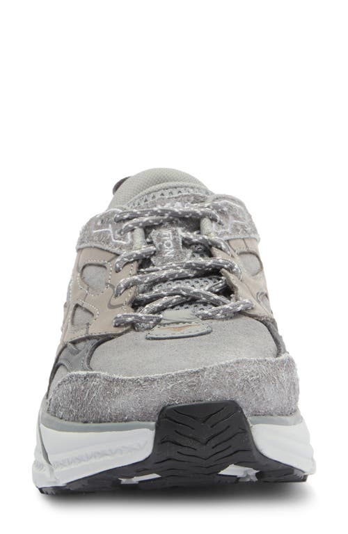 Hoka Elite Terrain System Clifton L Sneaker In Galactic Grey/satellite Grey