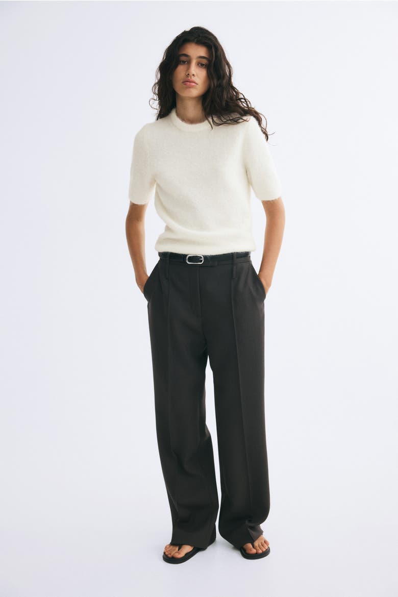 Short-Sleeved Sweater, Alternate, color, Cream