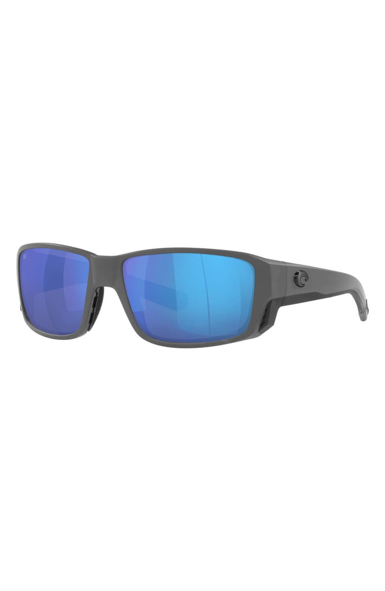 Costa Del Mar Pargo 60mm Mirrored Polarized Square Sunglasses, Alternate, color, Matte Gray