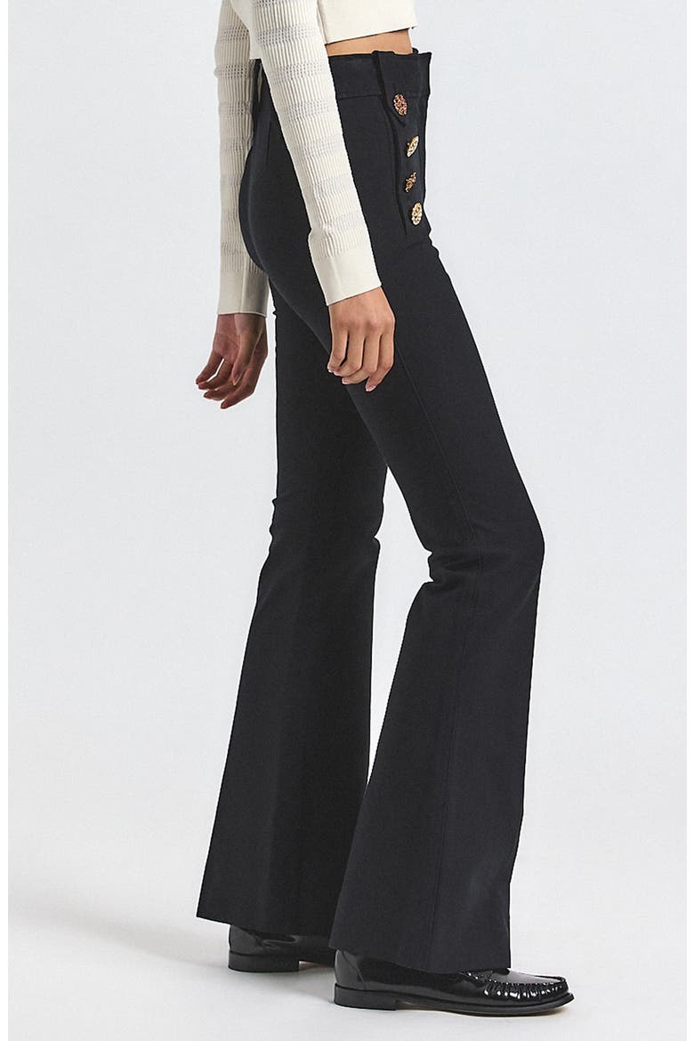 Robertson High Waist Flare Sailor Pants, Alternate, color, BLACK