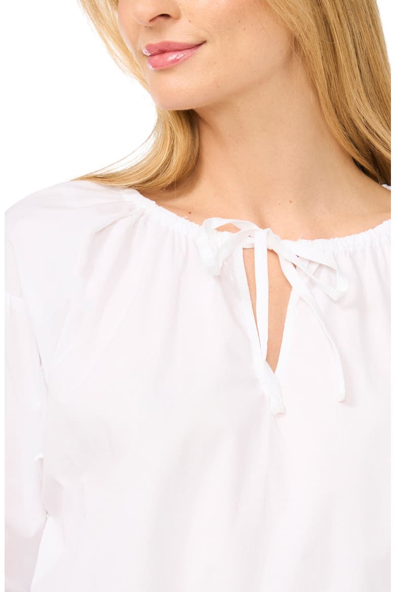 Drop Shoulder Split Neck Top, Alternate, color, ULTRA WHITE