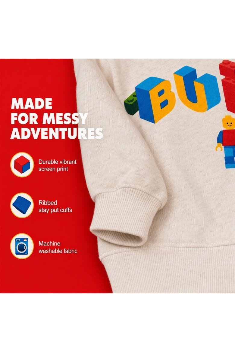 Crewneck Pullover Sweatshirt, Alternate, color, Oatmeal Minifigure