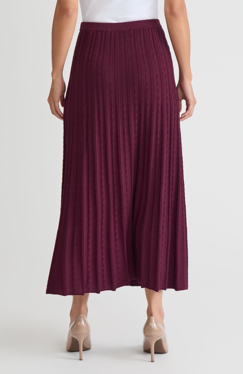 Ming Wang A-Line Raised Textured Soft Knit Maxi Skirt, Alternate, color, Midnight Violet
