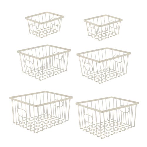 Happimess Camden Vintage Industrial Handmade Wire Metal Nesting Storage Baskets In Neutral